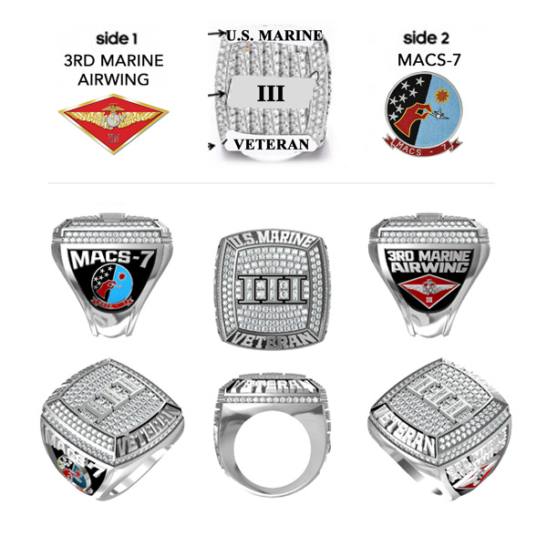 U.S. 3RD Marine Air Wing Veteran Ring Custom Champion Ring